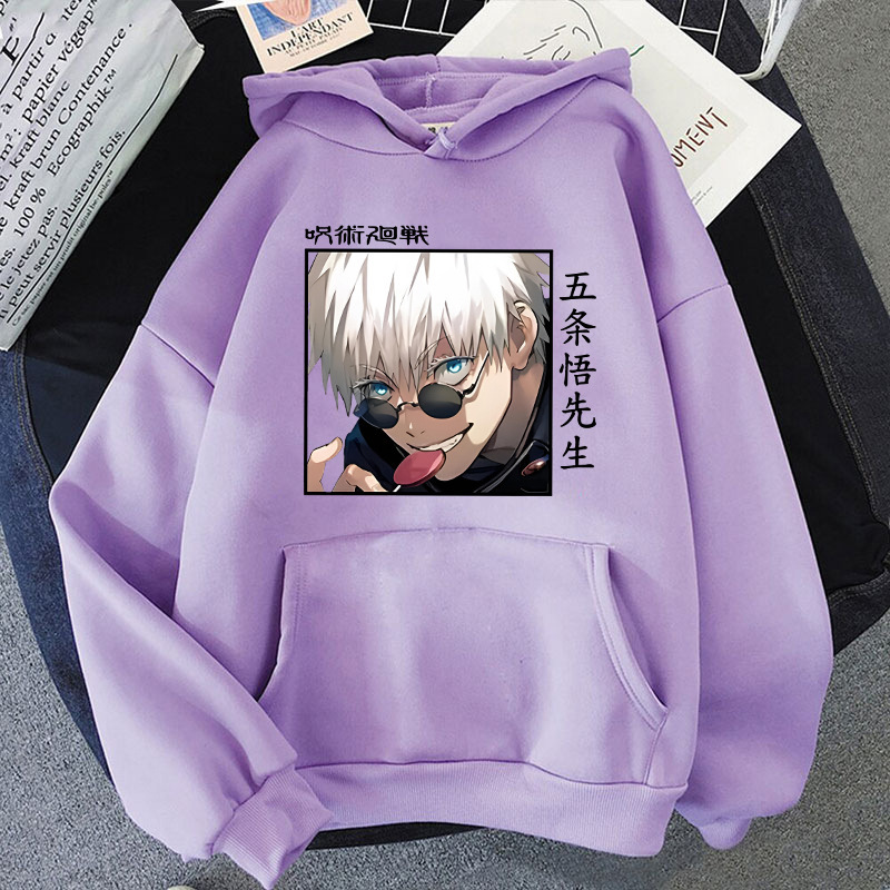New Anime Hoodie Cool Gojo Satoru Printed Round Neck Long