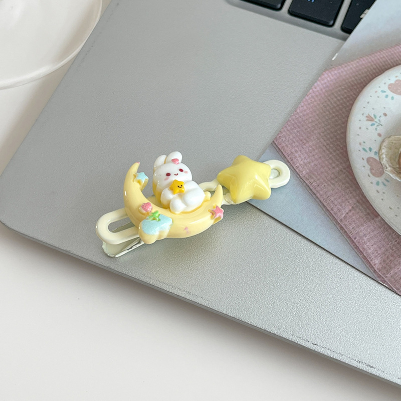 Pinza para el cabello de dopamina sin costuras de color caramelo clip lateral femenino flequillo clip para el cabello roto tocado clip de pico de pato y2k horquilla de una palabra