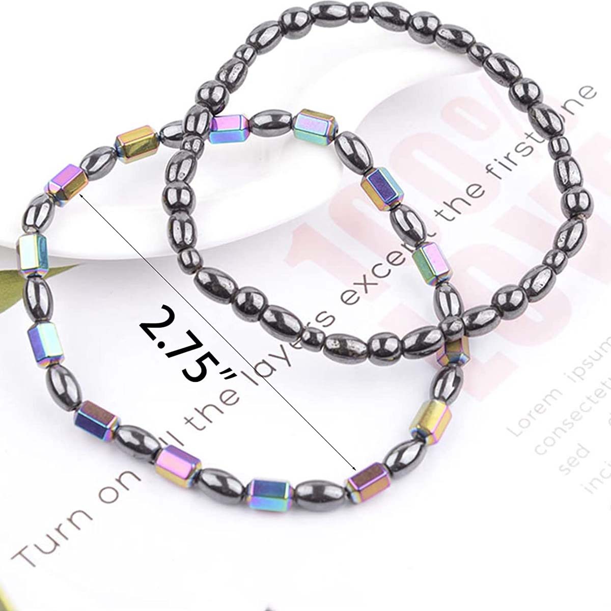 Cross border Magnet Feet Chain, Black Gallstone, Natural Star, Male and Female Lovers, Colorful Acrylic Round Beads, Woven Footwear Wholesale