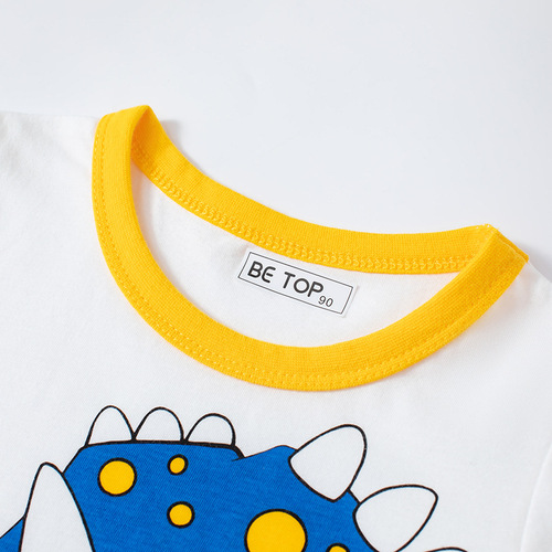 Children's Summer Clothing Pure Cotton New Men's Short Sleeve T-shirt Baby Summer Cartoon Half Sleeve Top Children's Clothing Dropshipping One Piece