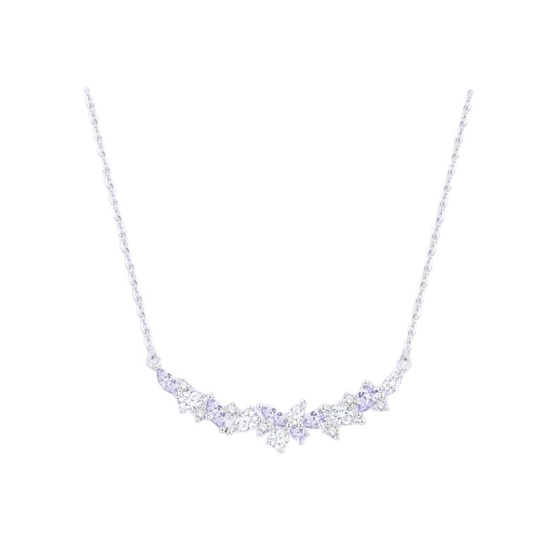 S925シルバー幸福藤の花ネックレス 女性用 軽やかな高級感 光り輝く紫色のペンダント 鎖骨チェーン 絶妙なバレンタインデーギフト|undefined