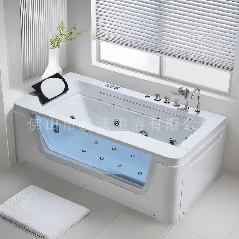 bañera de masaje acrílica, bañera de surf, lámpara de color única, bañera de burbuja, cortina de agua de lujo, bañera inteligente