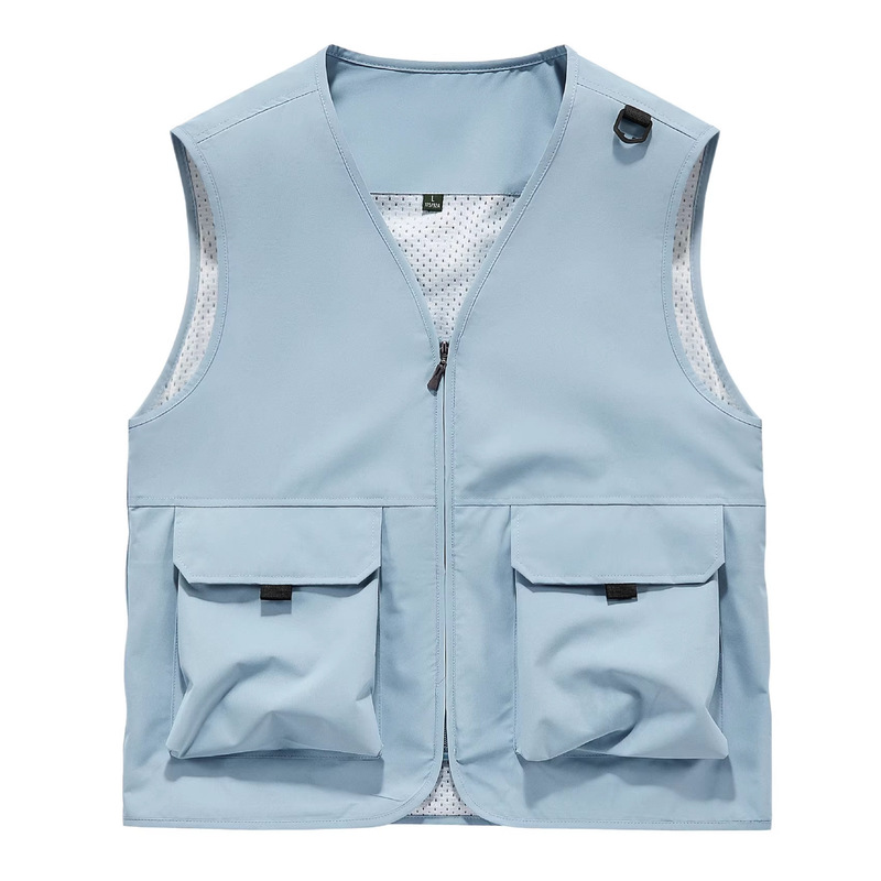 Multi-Pocket Work Vest with Printed Logo for Company Team Workwear, Event Photographer Vest with Logo Multi-Pocket Work Vest with Printed Logo for Company Team Workwear, Event Photographer Vest with Logo