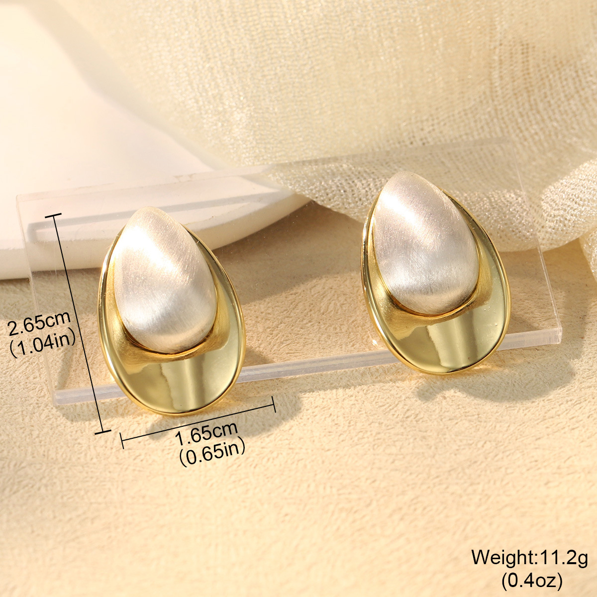 7g Weight Copper Ear Needle Material Ear Studs Classification 1 Pair Quantity Daily, Street Occasion Copper Material Geometric Pattern Women's Gender Mixed Metal, Plating Design Retro, Commute Style 1 Pair Retro Commute Geometric Mixed Metal Plating Copper Ear Studs 4