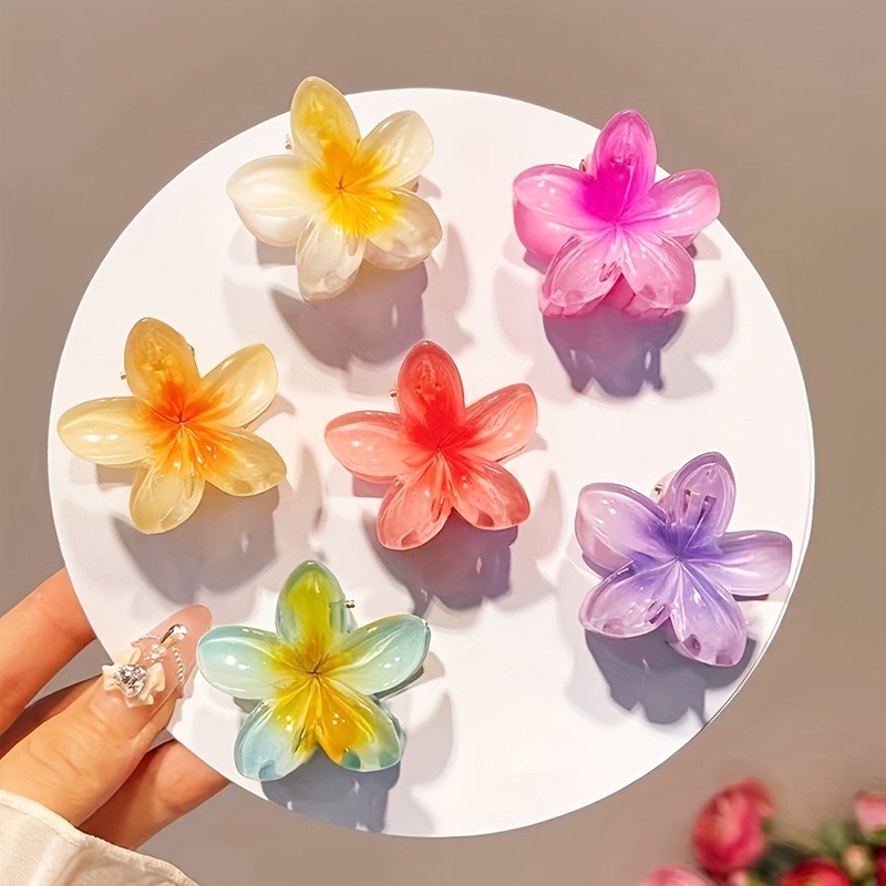 ポップカルチャー グラデーションフラワーヘアクロウセット 6個入|undefined