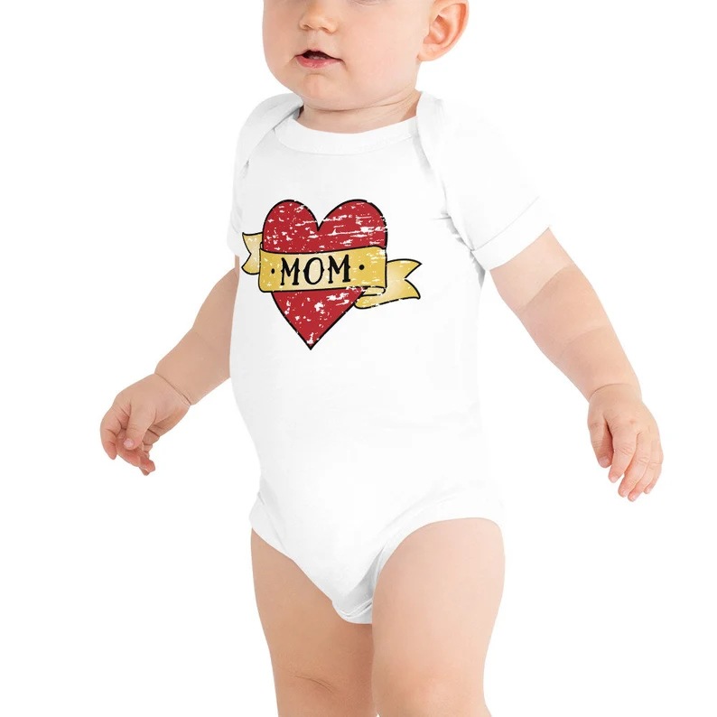 Cute Letter Heart Shape Cotton Baby Rompers display picture 1