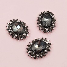 新款复古古银合金珍珠镶钻花盘扣手工DIY发饰发夹胸针古银配饰