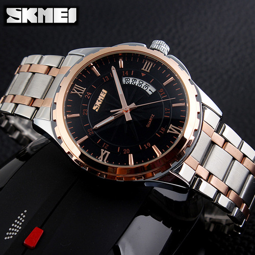 Shimei/skmei9069 Men's Luminous Single Calendar Business Watch Steel Band Exquisite Waterproof Men's Quartz Watch