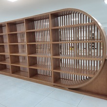 新中式实木书柜靠墙展示柜定制多功能储物柜