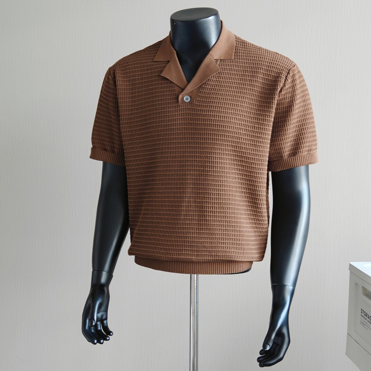 Cuba cuello polo camiseta camiseta de manga corta hombre waffle viejo viento de negocios hielo verano fábrica transfronteriza al por mayor
