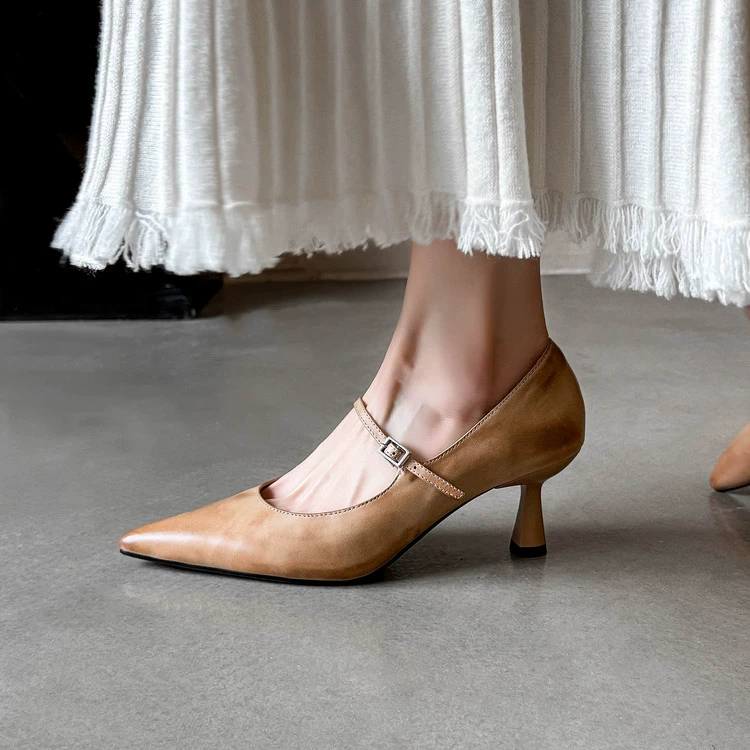 Французский стиль ретро с надписью Mary Jen на высоком каблуке женский весенний и осенний новый легкий рот небольшой ароматный ветер