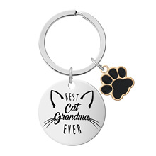 亚马逊best cat/dog mom ever不锈钢钥匙扣宠物吊坠猫狗宠物纪念