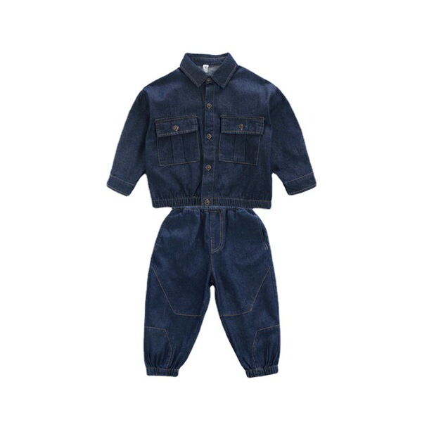 denim children's solid color set for boys