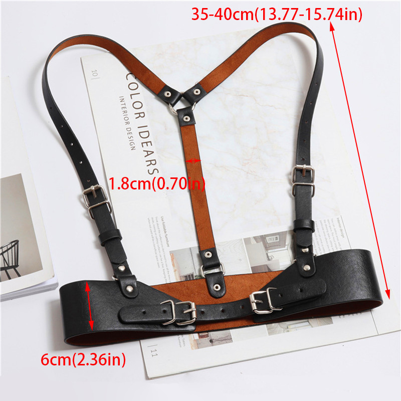 Punk Solid Color Pu Leather Metal Button Belt display picture 4