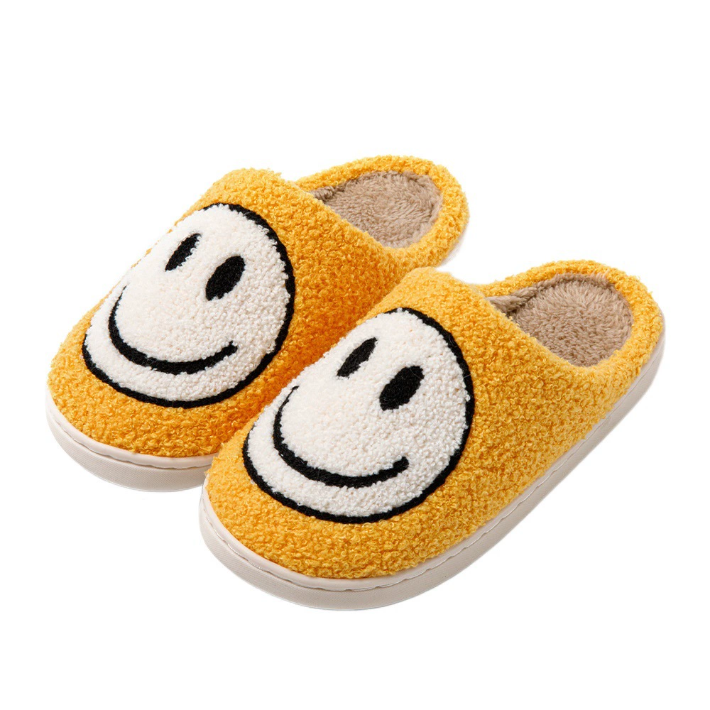 Трансграничные взрывные хлопковые тапочки со смайликом, мужские и женские парные хлопковые тапочки, домашние милые Нескользящие тапочки с толстой подошвой и героями мультфильмов