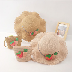 Summer new children's hat travel beach sun protection sun hat carrot straw breathable sun protection hat