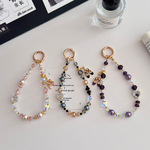 手机挂链轻奢黑水晶串珠短款手腕式芭蕾女鞋吊链超好看精致爆闪爱