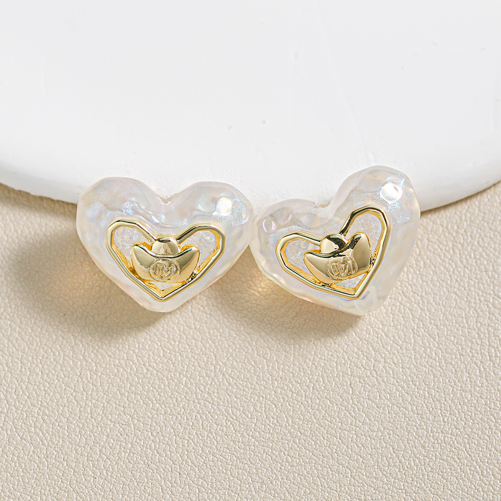 Heidi amor casero brillo fino perlas de aleación yuanbao joyas accesorios en forma de corazón collar de cadena de teléfonos móviles fabricantes al por mayor