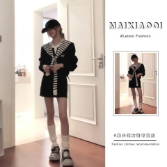 【2546人コレクション】女性2025春の新作韓国系ギャルのストライプのストールの上着をセットしてウエストを休みます。