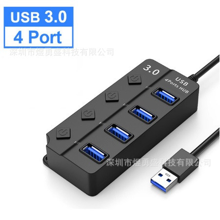 De Alta Velocidad de cuatro o siete puertos USB3.0HUB Hub interruptor de botón independiente 1USB3.0 + 3OR6USB2.0 metal desnudo