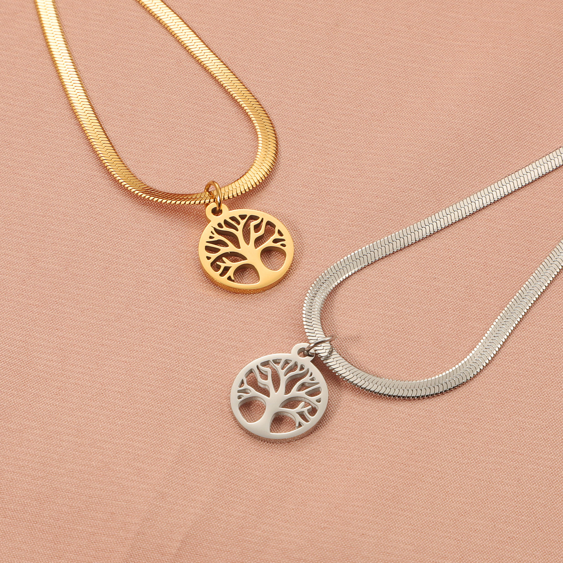 Stainless Steel Lucky Tree Affordable Luxury Fashion Clavicle Chain