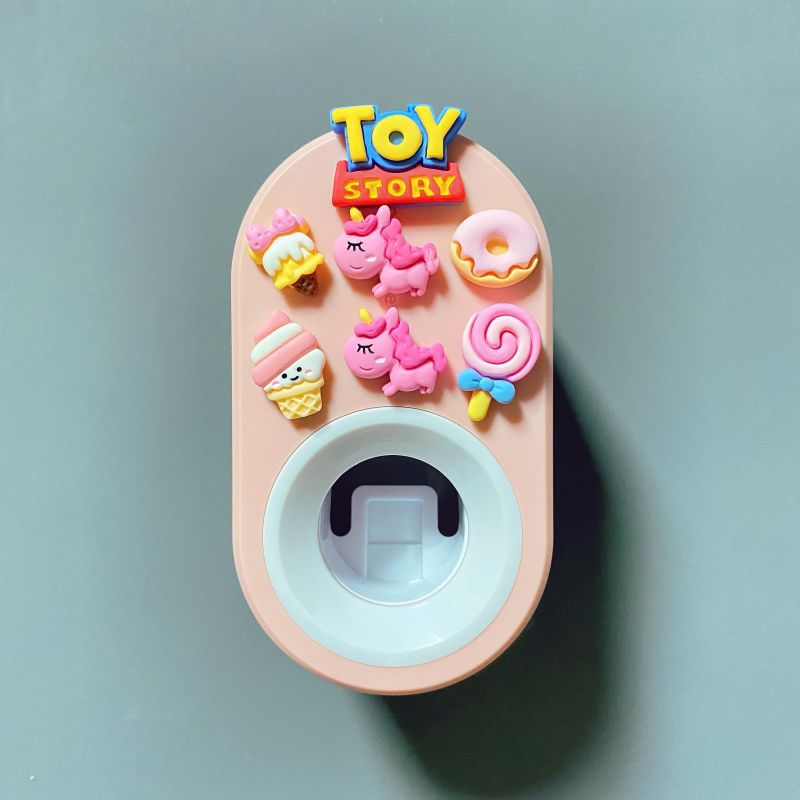 Automático de pasta de dientes exprimidor de dibujos animados de los niños lindo Punch-libre almacenamiento rack clip de pasta de dientes exprimidor diario diverso suministro