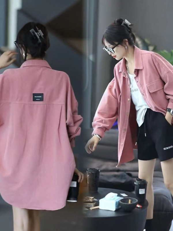 大码胖mm宽松慵懒风衬衫女秋装百搭上衣开衫韩版时尚洋气衬衣外套|undefined