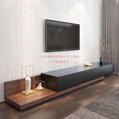 北欧フロアテレビキャビネットコーヒーテーブル組み合わせブラック格納式テレビキャビネットフロアモダンシンプルな小さなアパートフロアキャビネット