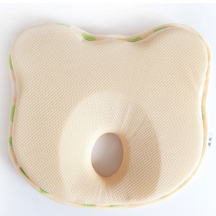 Almohada para bebés y niños, estilo oso manzana, almohada anti-pliegues para la cabeza, almohada infantil con forma de oso, protección para el cuello, anti-deformación de la cabeza.