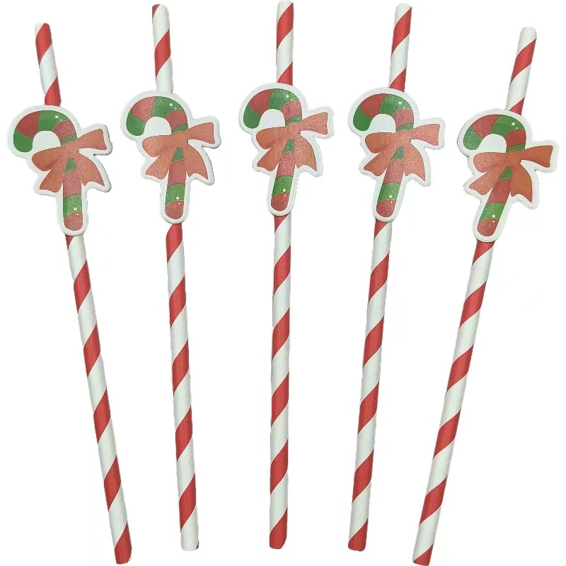 Papá Noel Papá Noel muñeco de nieve fiesta decoración postre pastel cóctel bebida paja image 13