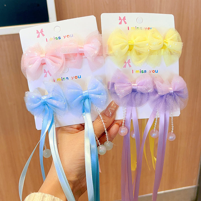Borla antigua joyería horquilla para niños cinta arco malla trenzada pelo niña bebé lindo joyería al por mayor