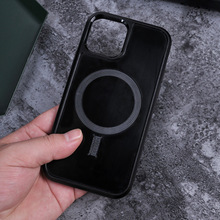 适用iPhone14二合一磁铁槽位贴皮素材苹果13pro手机壳凹槽保护套