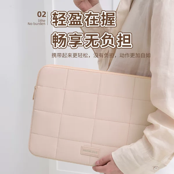 Portable 14inch Compartment Laptop Bag Suitable for Apple and Huawei, Shockproof Laptop Bag with Airbag Protection