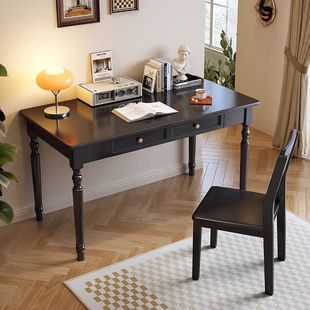 Solid Wood American Desk Small Apartment Home Student Study Table Simple Retro Desk Bedroom Study Writing Desk