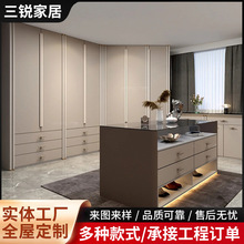 全屋定制整体衣柜家用卧室柜子现代简约衣帽间组合一门到顶轻奢风
