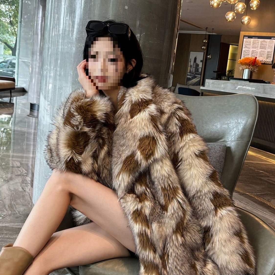 Cross-border fashion fox fur coat for women, new autumn and winter style, young and fashionable faux fur coat