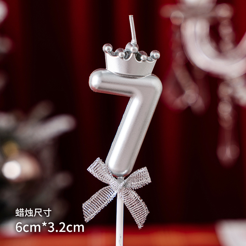 Rojo en línea creativo corona arco digital vela decoración de la torta de cumpleaños plug-in de fiesta de cumpleaños de vestir