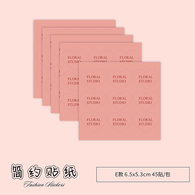 Ramo de siete colores, pegatinas autoadhesivas en inglés, pegatinas de flores, etiquetas de LOGO, floristería de viscosa floral, material de embalaje de bricolaje