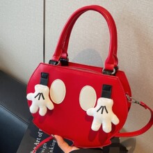 卡通米奇小圆包手提包女2025新款可爱公仔单肩斜挎包手拎半圆包