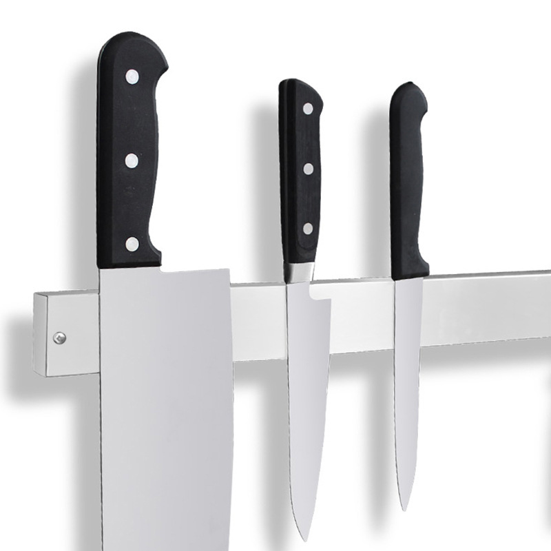 304 de acero inoxidable magnético cuchillo titular montado en la pared imán cuchillo titular Punch-libre cuchillo de almacenamiento de rack de cocina magnética cuchillo titular