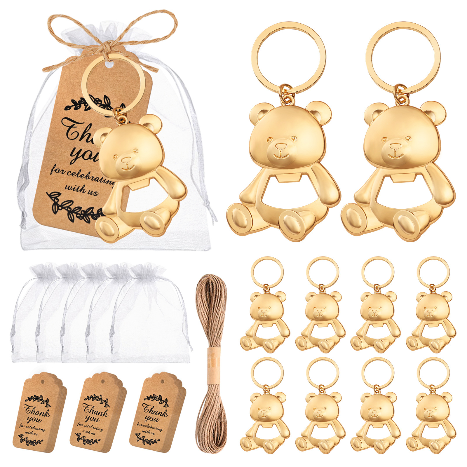 El llavero abrebotellas de oso de comercio exterior elegante y simple es adecuado para una variedad de actividades, regalos y suministros de cocina y bar. image 6