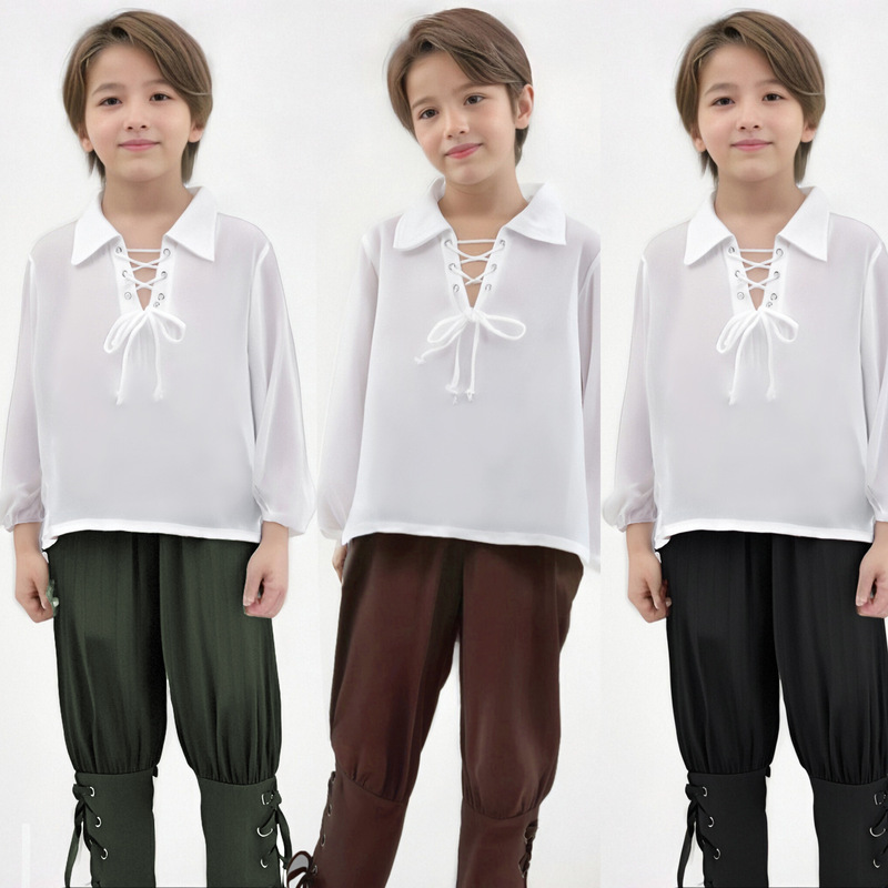 Medieval Pirate Suit Shirt Nine-Point Pants Children's Renaissance Halloween Scottish Jacob