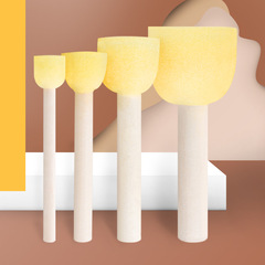 廠家供應兒童塗鴉海綿刷印章  圓形木質海綿印章繪畫刷4件套早教