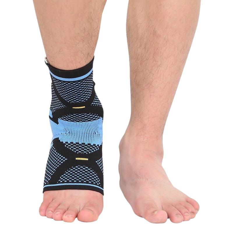 Protector de tobillo deportivo fábrica de tejido plano nylon baloncesto compresión deportes protector de tobillo de silicona soporte de tobillo