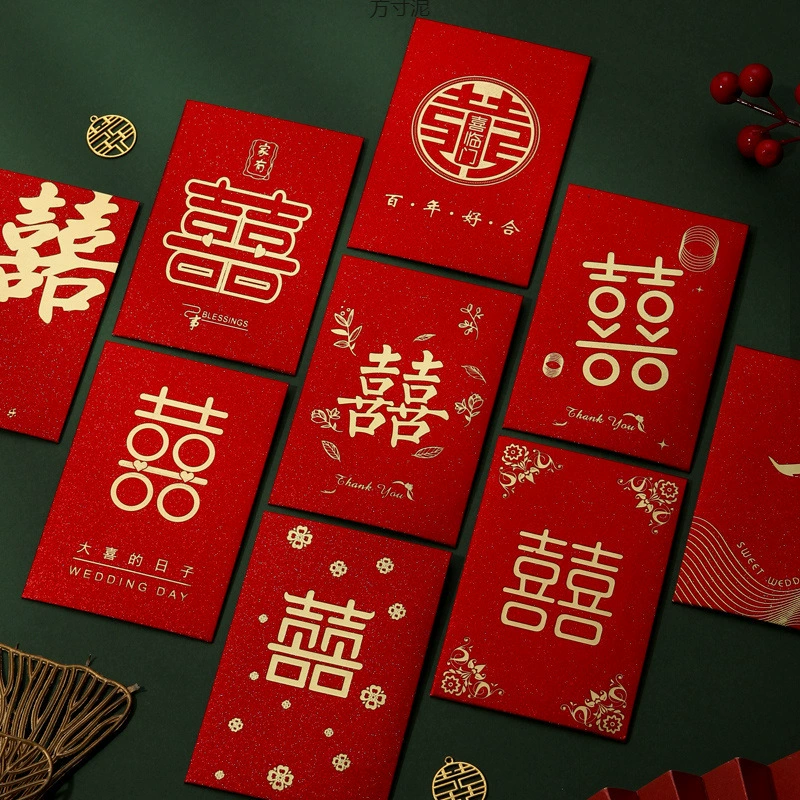 Красный конверт для свадебных свадеб новый помолвка