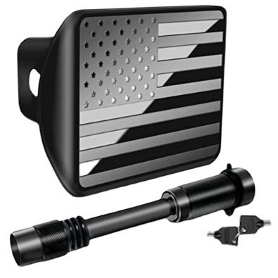 3D raya Blanca Bandera de metal remolque gancho de polvo enchufe del coche cubierta cuadrada boca cubierta protectora cubierta del remolque Americano