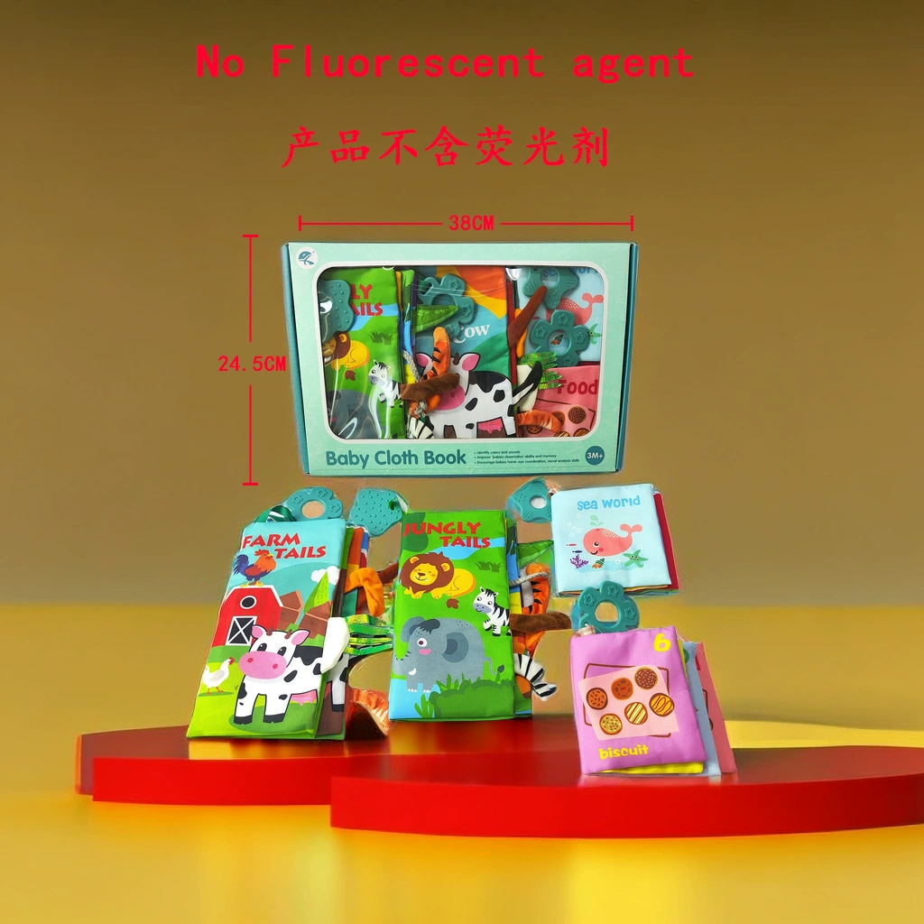 Детская познавательная тканевая книга, трёхмерный прорезыватель, игрушка, раннее развитие, можно кусать, стирается, не рвётся