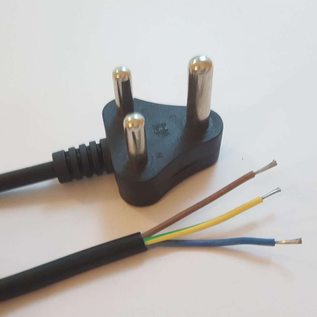 大南非电源线 3芯插头线 印度插头线 印尼单头线机器适配仪器表线