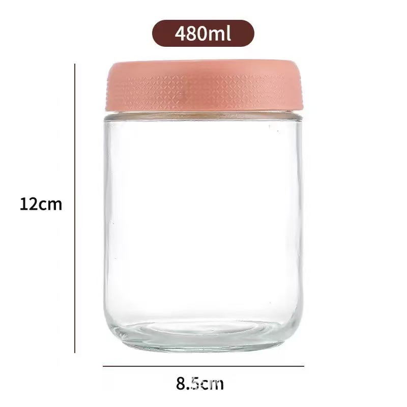 Conjunto de frasco de sellado de vidrio transfronterizo 12 piezas de frasco de almacenamiento de taza de avena a prueba de fugas de cocina de almacenamiento portátil de samason frasco