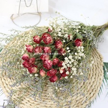 蔷薇多头小玫瑰花束云南真花家居插花摆设装饰民宿服装店网红干花